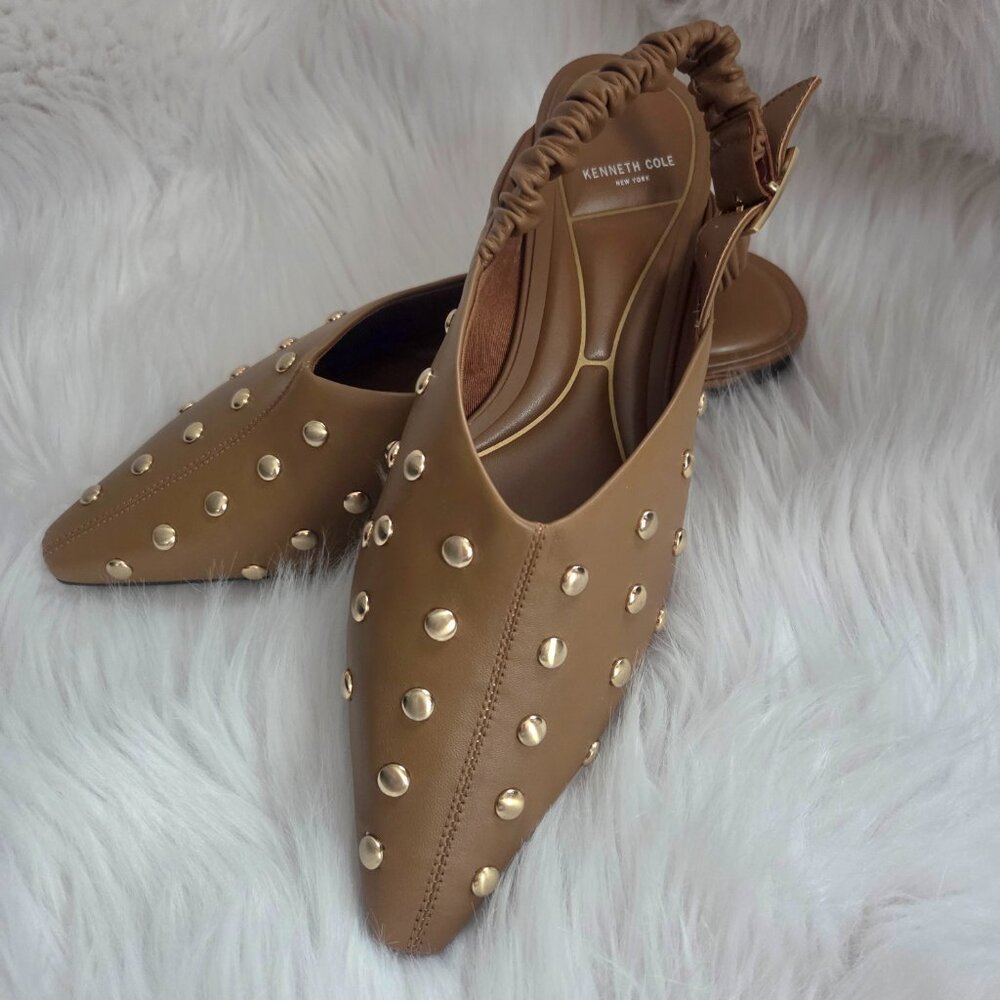 NEW KENNETH COLE New York Studded Leather Slingback Sandal Size 8.5